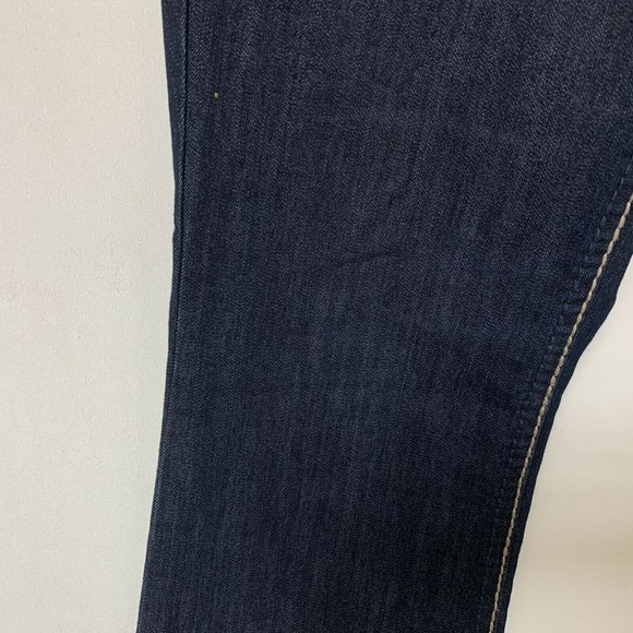 Nine West Women Jeans Size 8 Blue Dark Wash Boot Cut Mid Rise 9" Blig Pockets Em - Picture 2 of 9